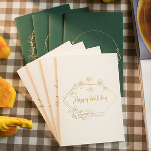 Biglietto <span class=keywords><strong>di</strong></span> Ringraziamento per la Festa degli Insegnanti in Stile Retrò Europeo con Ghirlanda in Rilievo Dorato e Busta - Product Image 2