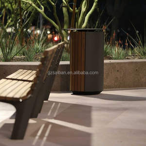 Fábrica al por mayor al aire libre comercial cubos de basura cubo de basura para uso al aire libre fabrica de plástico madera cubo de basura - Product Image 6