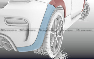 Guardabarros traseros anchos tipo EPA para Fiat 595 695 Abarth S4, 4 piezas, material de fibra de carbono - Product Image 3