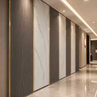 Panneau mural à installation rapide, finition marbre, revêtement PVC pour couloir d'hôtel, chambre, plafond
