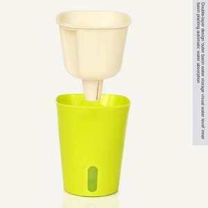 Pots intérieurs transparents, pot à fleurs automatique absorbant en plastique avec corde en coton, diamètre pour légumes verts, pots auto-arrosants - Product Image 4