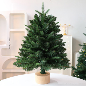 Nuevo Adorno Navideño de Árbol de Navidad Artificial Verde Encriptado y Puntiagudo de PE/PVC para Escritorio, Hogar y Ventana - Product Image 2