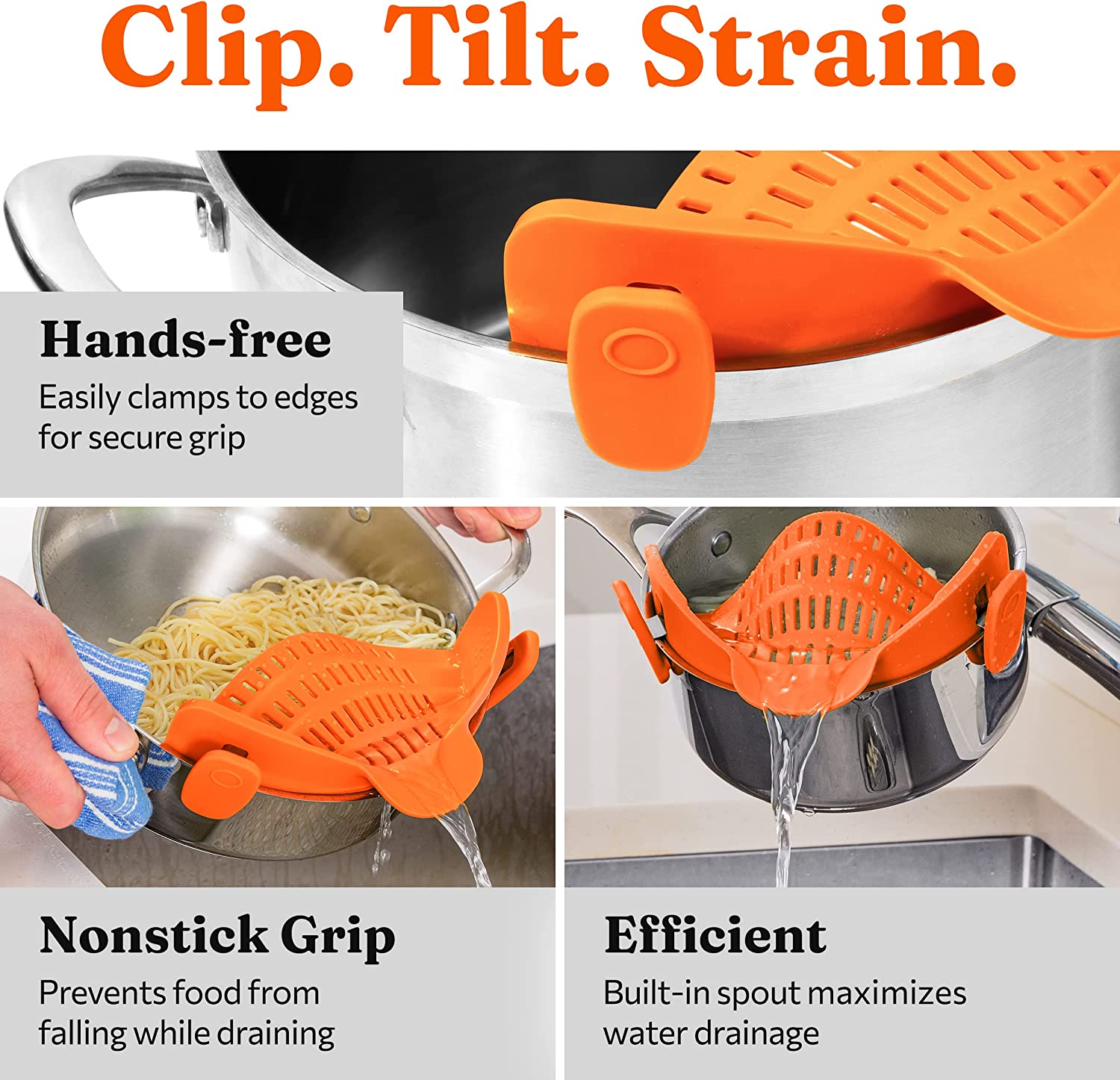 ZSJAER Scolapasta silicone,scolapasta da pentola,colino per pasta,adatto a tutte le pentole e