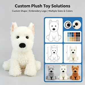 Peluche personnalisée <span class=keywords><strong>Westie</strong></span>, animal en peluche doux et moelleux, chien terrier en peluche pour cadeau et décoration de la maison - Product Image 3