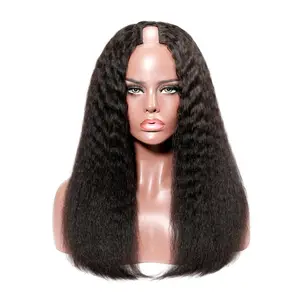 Kinky Straight Hair Wig U Part Wig 4x1 U Shape 150% Density Brazilian Human Remy Hair Wigs Natural Color