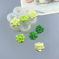 Moule à bougie succulente 3D en silicone alimentaire, outil de cuisson pour fleurs, plâtre, chocolat, gâteaux, résistant au four