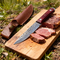 Couteau de camping traditionnel multifonctionnel pratique Chef Star Fait à la main Manche en bois Acier inoxydable Lame de 90 mm Haute affûtitude