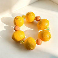 Mode Dopa Bohemia Simulatie Fruit Hars Acryl Lucite Charm Handgemaakte Cartoon Kleurrijke Kraal Armband voor Vrouwen