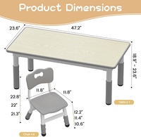 Ensemble table et chaise réglables en hauteur pour tout-petits SINKIPA, en plastique moderne, avec dispositifs de sécurité, pour l'école et la maison, mobilier préscolaire