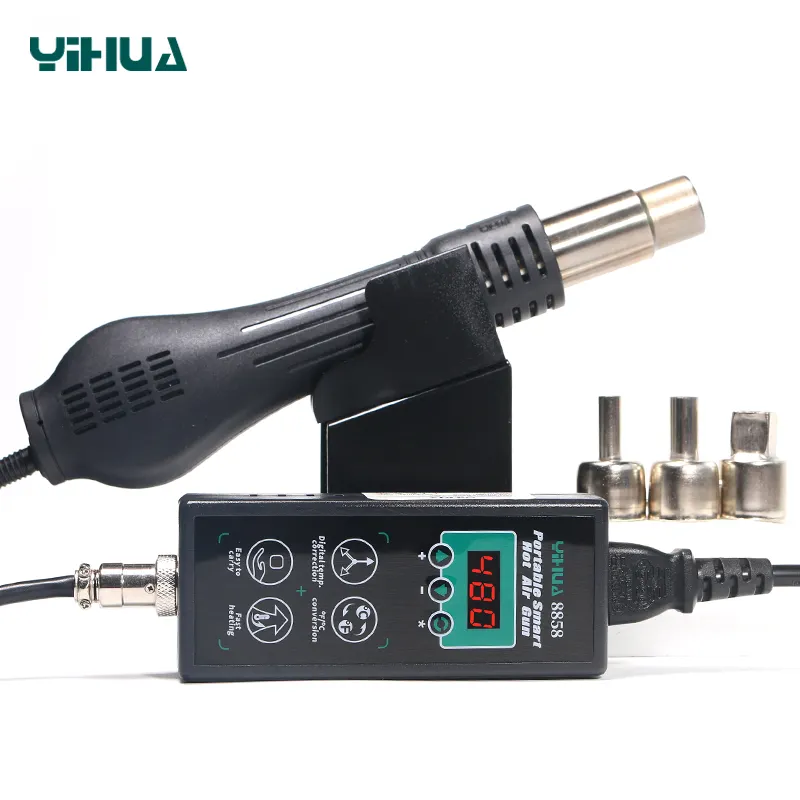 YIHUA 8858 Hot Air Gun Blower เครื่องทำความร้อน Desoldering ปืน650W อุณหภูมิร้อน