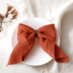 Factory Direct 100% French Linen Napkin Washable Durable Custom <strong>Table</strong> <strong>Cloth</strong> Soft Plain Color for Party Restaurant Hotel Use - Product Image 1