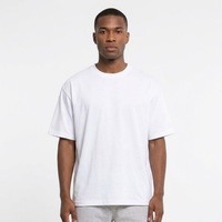 T-shirt Homme Premium Oversize à Épaules Tombantes Coupe Boxy Lourd Col Rond Design Personnalisé OEM Streetwear Haute Qualité