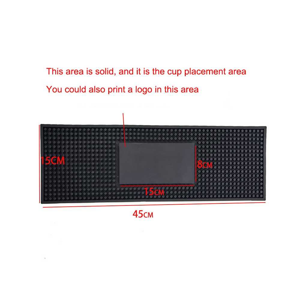 Tapis de bar noir 45x15x1cm