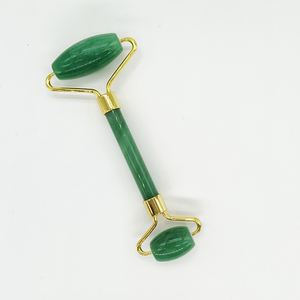Rouleau de massage facial en cristal de quartz rose et de jade vert, vente en gros, produit phare - Product Image 1