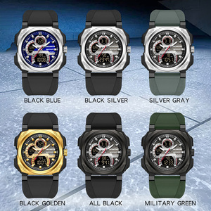 Reloj Digital Cuadrado SANDA 3356, Moderno Reloj de Pulsera para Hombre con Doble Pantalla, Reloj Electrónico Deportivo Casual Multifuncional a Prueba de Agua - Product Image 6