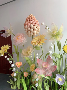 Fleur géante en organza personnalisée haut de gamme, fleur artificielle énorme de 200 cm de hauteur pour la décoration florale de mariage, événements en plein air - Product Image 3