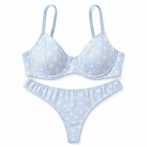 Ensemble soutien-gorge et string pour femme, personnalisable, imprimé floral, ensemble de lingerie sexy, confortable, ajusté, sous-vêtements sexy - Product Image 3