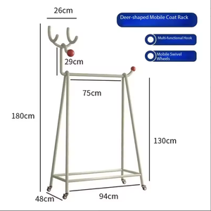Perchero de pie de hierro creativo para dormitorio, uso doméstico sencillo, multifuncional, bonito, móvil, para ropa de niños en sala de estar - Product Image 4