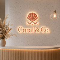 Letras 3D Retroiluminadas Impermeables de Acero Inoxidable, Letrero Metálico LED para Exteriores, Logotipo para Negocios y Tiendas