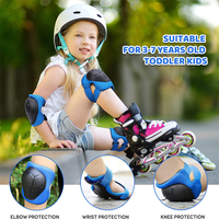 Ensemble d'équipement de protection pour patinage à roulettes pour enfants Genouillères à coque rigide Coudières Poignets Casques