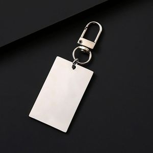 Stainless Steel Rectangular Pendant Metal Keychain Laser Logo Color Printing Blank Material Gift <b>Engraving</b> - Product Image 5