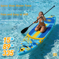 Planche de paddle gonflable, planche de surf SUP large anti-basculement pour adultes, planche de paddle aquatique pour la pêche à la ligne