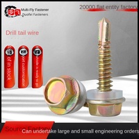 Tornillo Autorroscante de Acero Galvanizado con Color Personalizado, Hexágono Externo, Rosca Fina Métrica, Tipo Cola de Golondrina, para Diversas Aplicaciones de Perforación