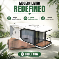 Maison mobile modulaire préfabriquée intelligente de luxe avec 2 ou 3 chambres, salon et cuisine, style capsule spatiale moderne