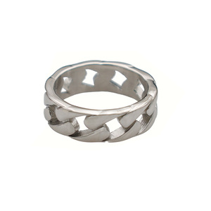 Jx Geometric Hollow Chain <b>Ring</b> Men's <b>Titanium</b> Steel Cuban Style Jewelry Gift Fashion <b>Rings</b> - Product Image 5