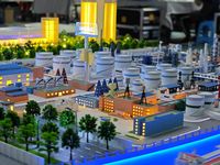 Maqueta de Mesa de Arena para Complejo Industrial, Diseño Personalizado para Sala de Exposiciones Industriales