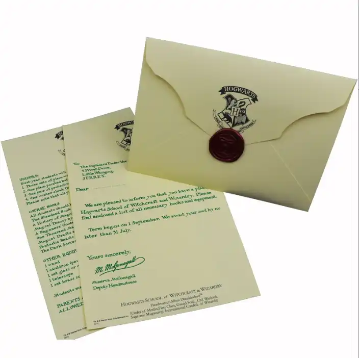 personalized hogwarts acceptance letter real wax