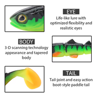 Leurre de pêche en acier inoxydable, appât souple artificiel, hameçons pour eaux moyennes, pour poissons d'eau salée, bar, truite, imitation de poisson mort inversé bionique