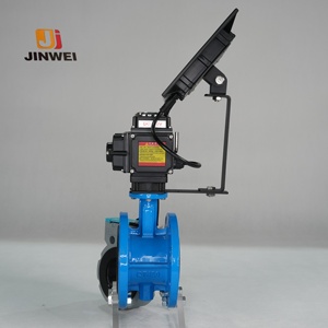 Dn100 nước <span class=keywords><strong>WIFI</strong></span> điện thoại di động từ xa thông minh năng lượng mặt trời điện Van bướm với tốc độ dòng chảy màn hình - Product Image 6