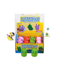 Jouet anti-stress Caterpillar en silicone, ver rebondissant à presser, jouet sensoriel souple avec yeux 3D, nouveauté pour enfants