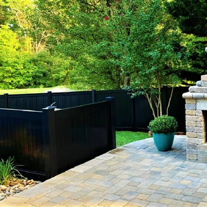 แผงกั้นรั้วเพื่อความเป็นส่วนตัวสีดำแผ่น6FT ไวนิล6x8แผงผนังพลาสติกเสารั้วกลางแจ้งและแผง - Product Image 3