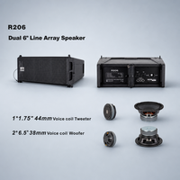 Système de sonorisation Line Array R206+A+RD-H15SA, ensemble de haut-parleurs double 6 pouces et caisson de basses 15 pouces 2*500W pour location de scène, concerts, spectacles