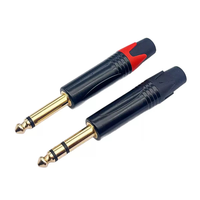 Conector Mono TS de 6.35mm (1/4\") Macho para Soldar, Adaptador de Cable de Audio para Micrófono y Altavoz