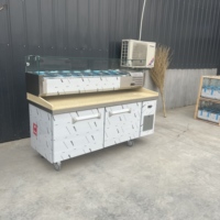 Table de préparation pour sandwichs et pizzas, vitrine réfrigérée compacte pour bar