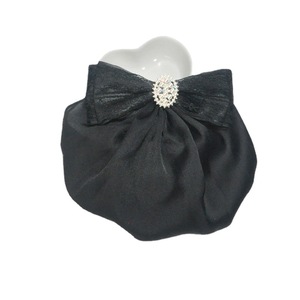 Niñas arco Barrette elegante Floral oficial señora pinza de pelo cubierta red tul Bowknot mujeres Hairgrip diadema redecilla - Product Image 5