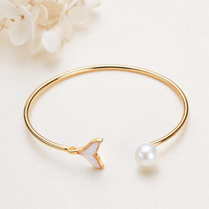 Pulsera de Perlas de Agua Dulce con Cola de Pez Edison, Chapada en Cobre y Oro, Selección de Perlas Vivas, Pulseras y Brazaletes - Product Image 3