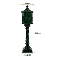 Boîte aux lettres autoportante en aluminium ChengFeng, étanche, antivol, grande capacité, avec serrure à combinaison décorative pour extérieur