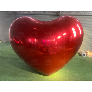 Popular Iridescent Inflatable Mirror Red Hearts Balls PVC <b>Balloon</b> Ball for Party Decoration <b>Customized</b> Decorative Inflatable Iri - Product Image 2