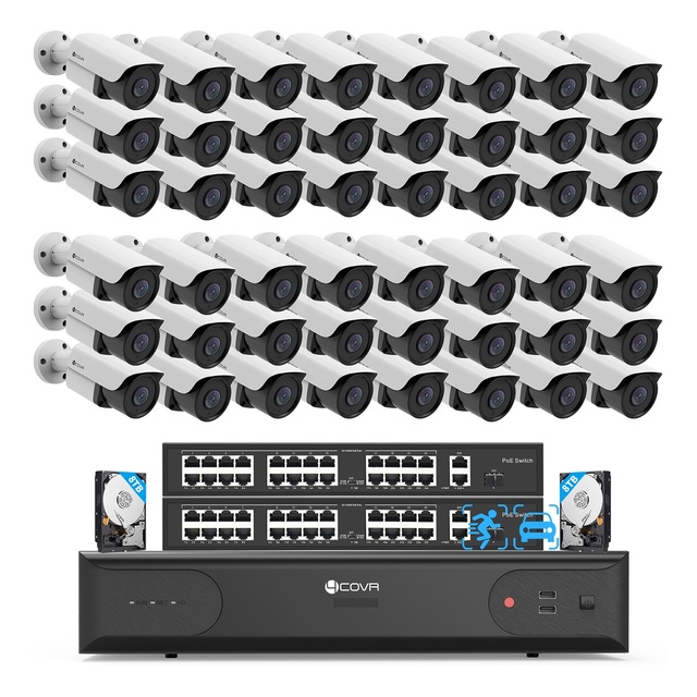 64-Channel Security Camera System 16TB HDD 48Pcs 5MP AI Human Detection Night Vision PoE CCTV IP Security Free App Remote Access