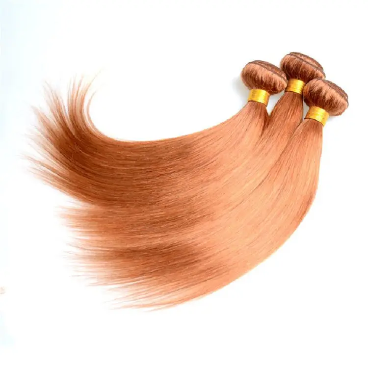 Tissage de cheveux humains brésilien remy couleur 30 paquets trame de cheveux couleur 10a droite cuivre rouge
