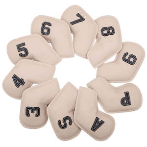 Fundas Personalizadas para Palos de Golf OEM, Juego de 10 Piezas (3-9, A, P, S), Fundas de Cuero PU para Palos de Golf con Borde Aceitado, Coloridas - Product Image 1
