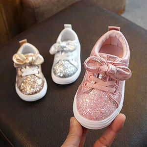 Zapatos <span class=keywords><strong>de</strong></span> <span class=keywords><strong>cuna</strong></span> con lazo <span class=keywords><strong>de</strong></span> lentejuelas para niñas pequeñas, calzado informal para bebé - Product Image 4