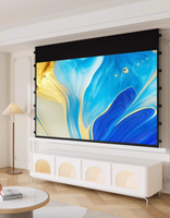 Écran de projection blanc encastré motorisé au plafond de film électrique de Y-120 "4K HD TV écran de projecteur à tension d'onglet intérieur