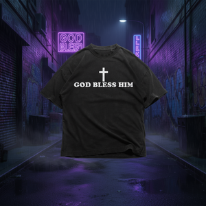 T-shirt Croix « Dieu le Bénisse » Minimaliste Gothique Streetwear des années 90, T-shirt Graphique Oversize pour Femme, Icône Gothique Y2K - Product Image 3