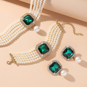 Set di Gioielli di Lusso di Alta Gamma con <span class=keywords><strong>Perle</strong></span> Naturali Bianche Geometriche: <span class=keywords><strong>Collana</strong></span> Girocollo, Orecchini e Bracciale, Grado AAAA, <span class=keywords><strong>Grandi</strong></span> Strati - Product Image 6