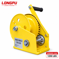 Treuil manuel 1200/1800/2600lbs, à cliquet portable, à engrenage à vis sans fin, avec câble en acier inoxydable de 6 mm de diamètre, longueur 24 m, hauteur de levage 20 m